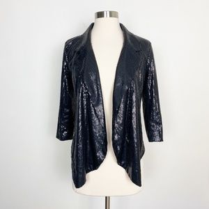 NWT 5/48 for Saks Fifth Ave Black Sequin Blazer
